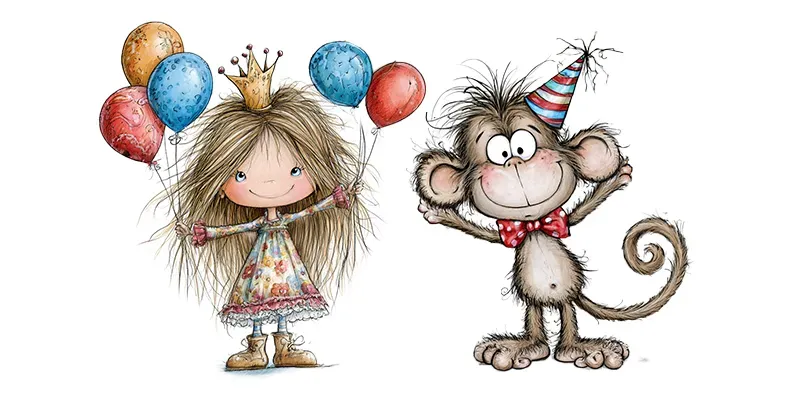 Quirky Happy Birthday Clipart Characters