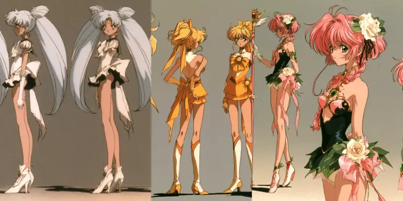 Retro 1990s Magical Girl Character Sheets