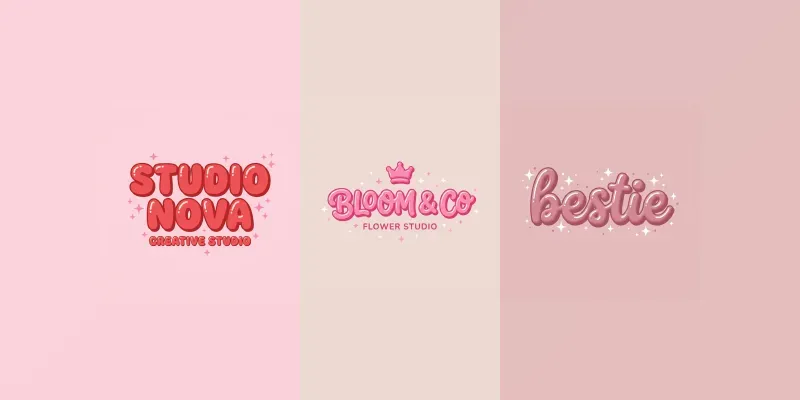 Puffy Bubble Sparkle Logo Packs generated by undefined