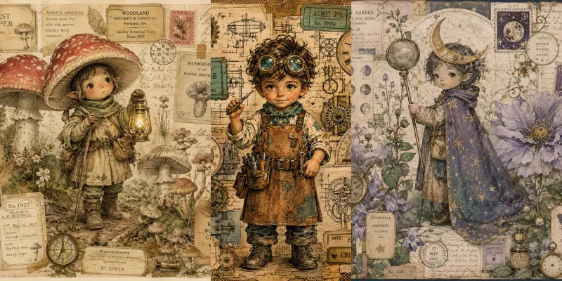 Whimsical Vintage Storybook Characters generated by undefined