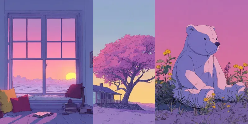 Anime Lofi Pastel Line Illustrations generated by undefined