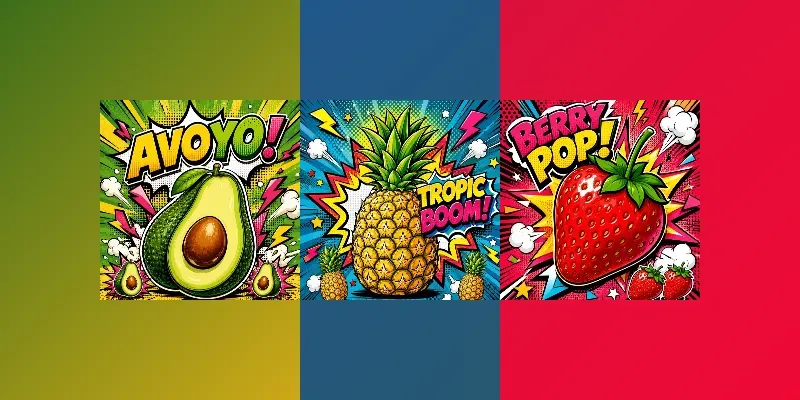 Popart Fruit Comic Posters generated by undefined