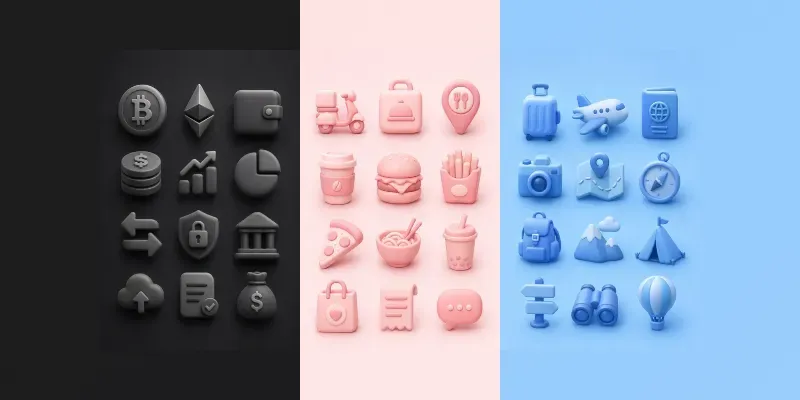Modern 3D Icon Collection Sets generated by undefined