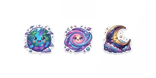 Cute Galaxy Sticker Packs generated by gemini-image