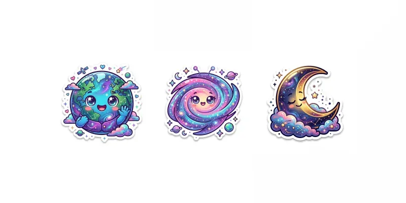 Cute Galaxy Sticker Pack generated by undefined