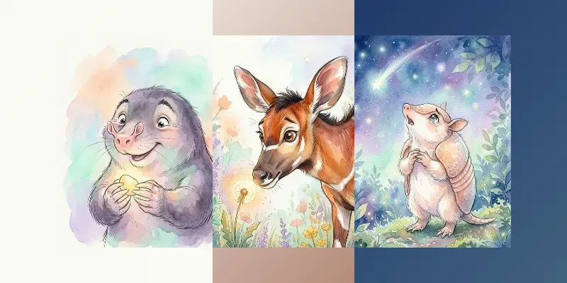 Whimsical Pastel Watercolor Kids Eq Art
