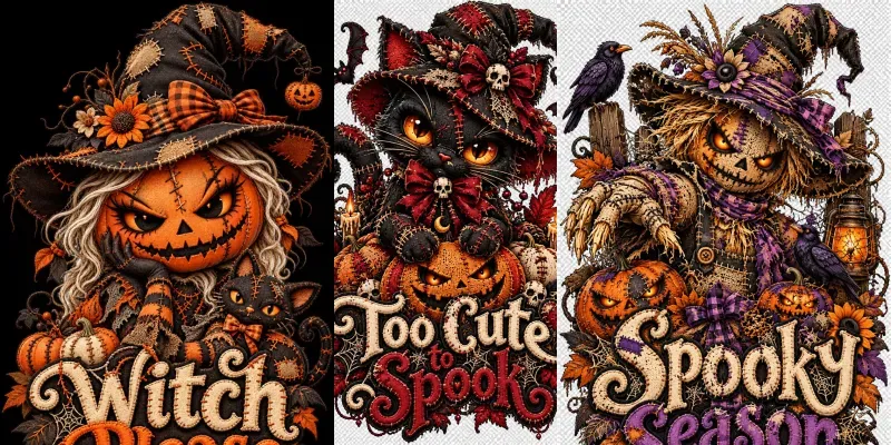 Creepy Stitched Halloween Tshirts