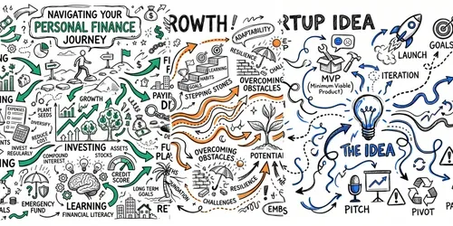 Abstract Mind Map Doodles generated by gemini-image