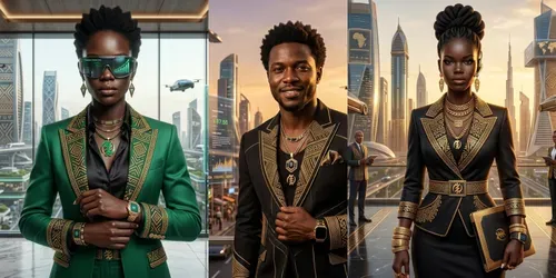 Luxury Afrofuturism Portrait Generator generated by gemini-image