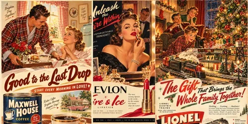 1950s Vintage Advertisement Posters generated by chatgpt-image