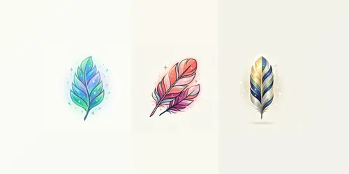 Modern Glowing Feather Emblems generated by gemini-image