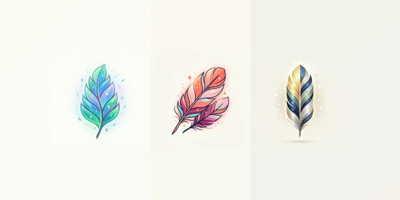 Modern Glowing Feather Emblems generated by undefined