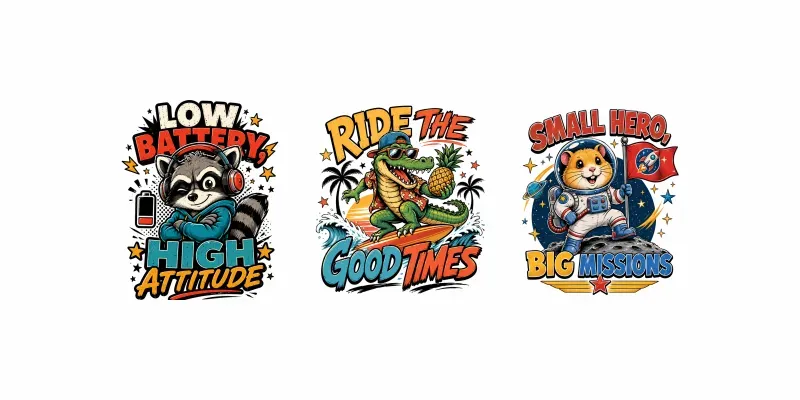 Vintage Mascot Typography Tshirts generated by undefined