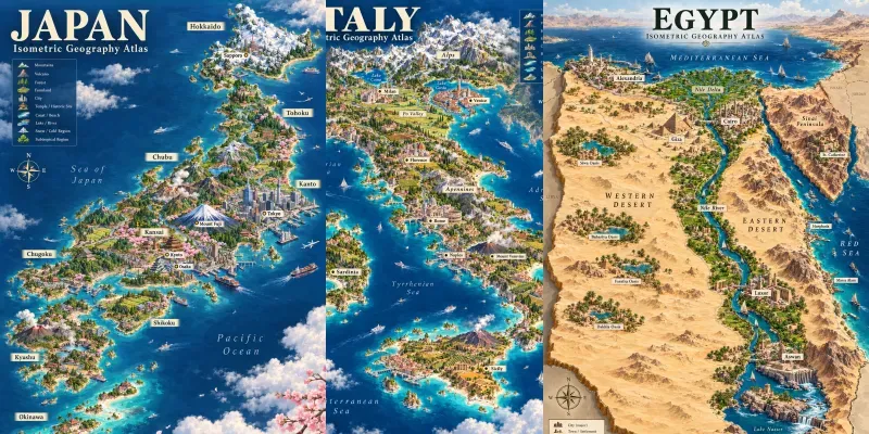 Isometric Geography Atlases