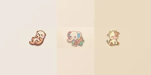 Cute Embroidered Animal Patches generated by gemini-image