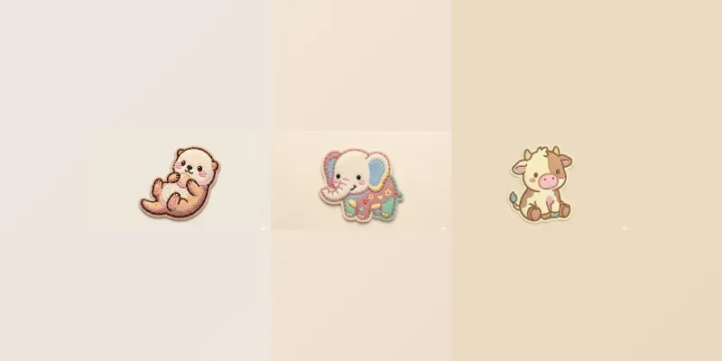 Cute Embroidered Animal Patches generated by undefined