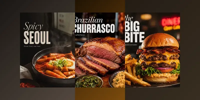 Pro Food Advertising Posters generated by undefined