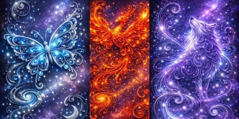 Stellar Quilling Cosmic Dream Art generated by undefined