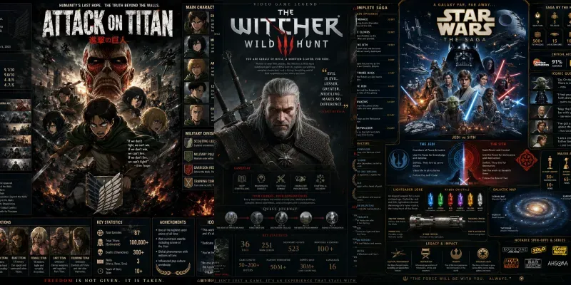 Iconic Entertainment Infographic Posters generated by undefined