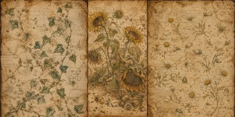 Vintage Junk Journal Botanical Pages generated by undefined