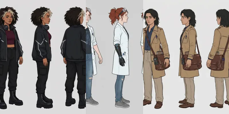 Modern Human Character Turnarounds generated by undefined