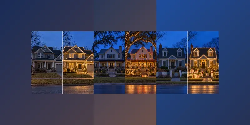 Christmas Lights Curb Appeal Mockups