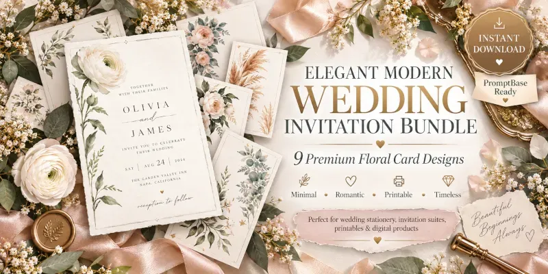 Elegant Modern Wedding Invitation Sets