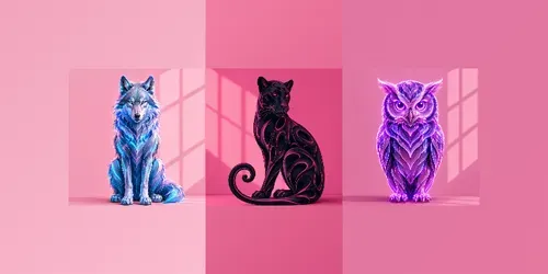 Neon Minimal Wild Creatures Art generated by chatgpt-image
