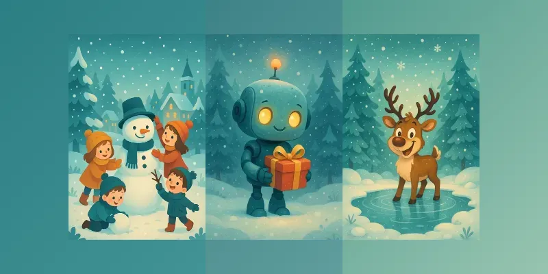 Whimsical Winter Storybook Illustrations generated by undefined
