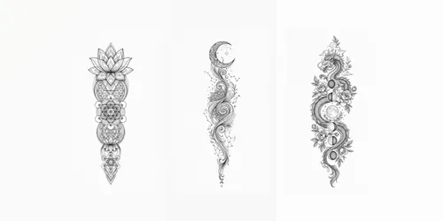 Premium Tattoo Flash Art Elegant Verticals generated by gemini-image