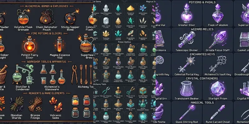 Fantasy Pixel Art Potion Alchemy Asset