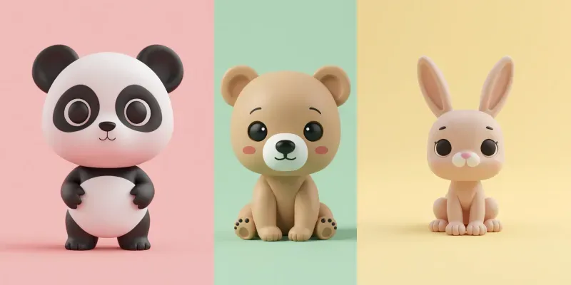 3D Claymation Cute Animal Avatars generated by undefined