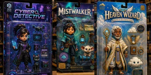 Pixarstyle Action Figures Blister Packs generated by chatgpt-image