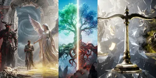 Heavens Vs Hells Surreal generated by gemini-image