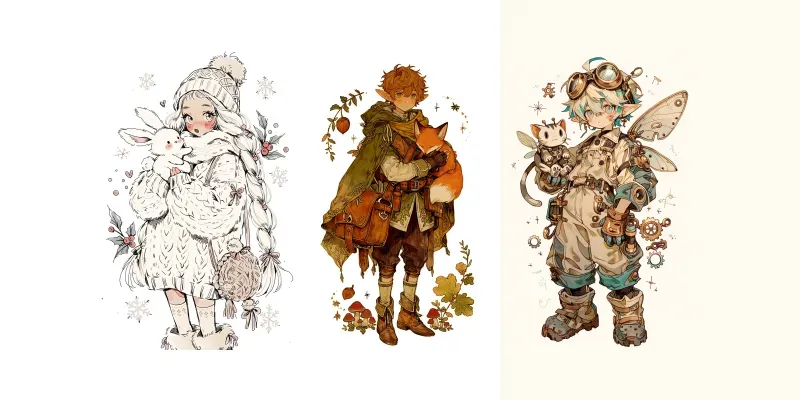 Whimsical Fantasy Character Clipart generated by undefined