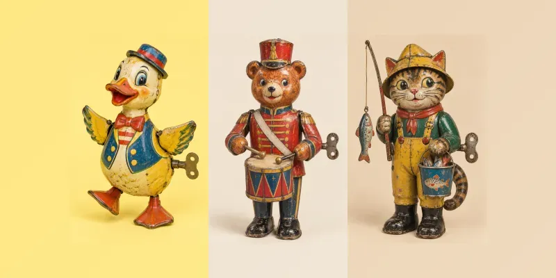 Vintage Tin Toy Character Prints