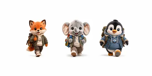 Cute Plush Character Adventure Packs generated by chatgpt-image