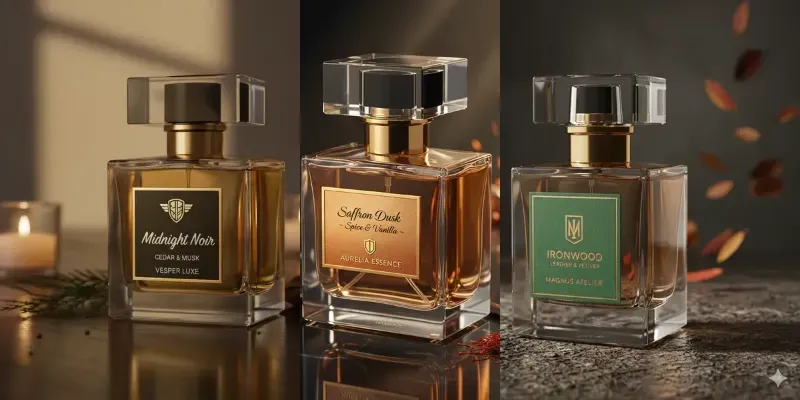 Professional Editorial Perfume Bottles generated by undefined
