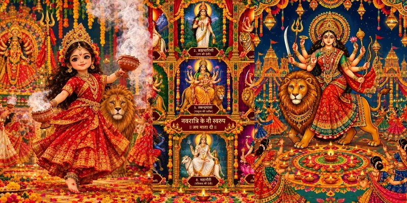 Navratri Durga Puja Festival Art
