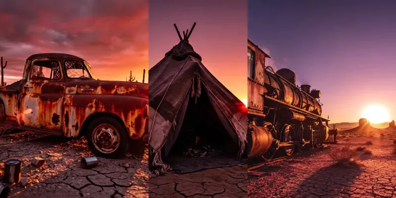 Lost In The Desert Cinematic Starry Skies generated by undefined