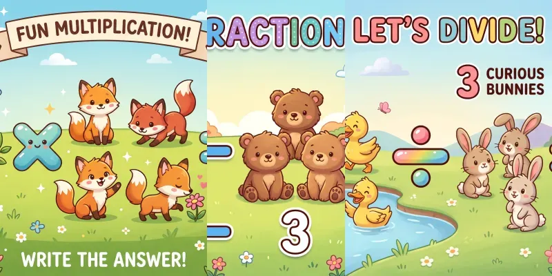 Counting Animals Math For Kids generated by undefined