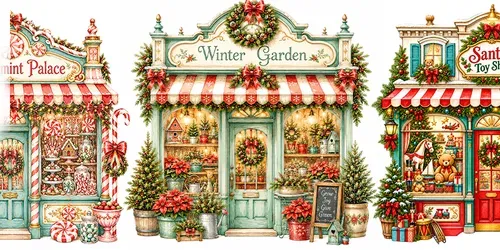 Vintage Christmas Shop Window Cliparts generated by chatgpt-image