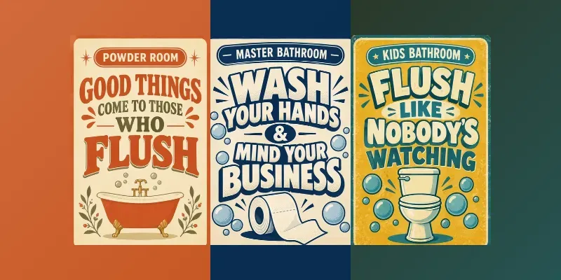 Funny Bathroom Wall Art generated by undefined