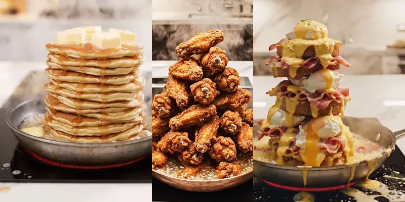 Marbles Turn Into Stacks Of Food generated by undefined