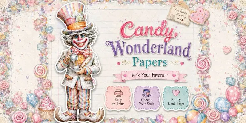 Alice In Candy Wonderland Plain Papers generated by undefined