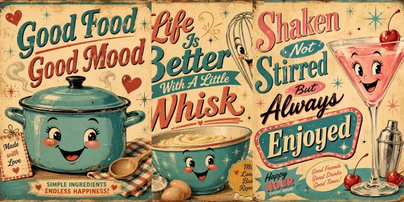 Retro Kitchen Art Generator generated by undefined