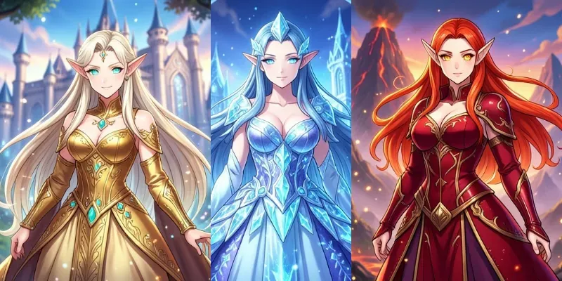 Fantasy Elf Princesses Magical Kingdoms generated by undefined