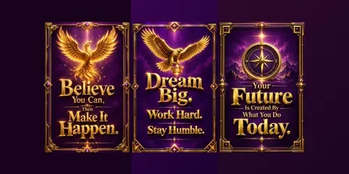 Luxury Gold Motivational Posters generated by chatgpt-image