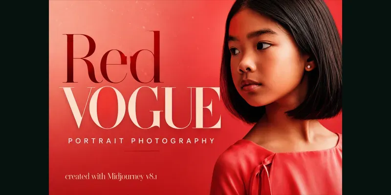Red Vogue Portrait Photography generated by undefined