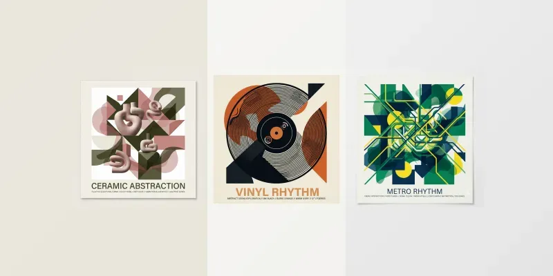 Threetone Abstract Poster Designs